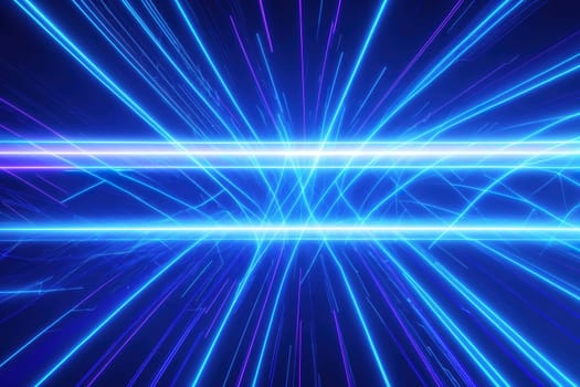 The image is a purple and blue abstract background with lines and shapes.