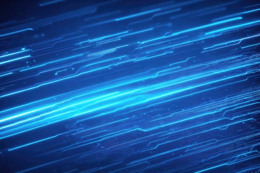 The image is a blue and white gradient background with lines and dots.