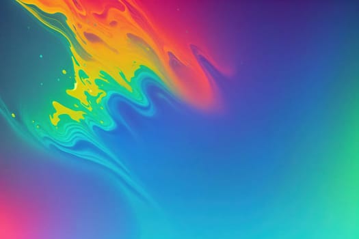 The image is a colorful, swirling pattern with yellow, green, and blue hues.