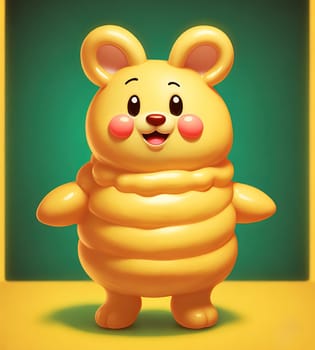 The image is of a cartoon-style image of a cute, smiling teddy bear wearing sunglasses and standing on a table.