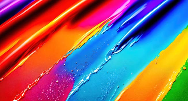 The image is a colorful, abstract painting with swirling lines and splatters of paint.