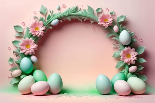 Easter greeting card, colorful Easter eggs .