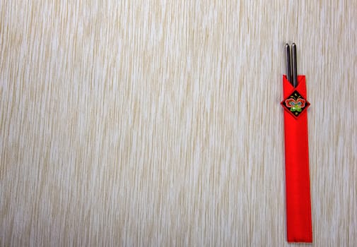 Traditional Korean chopsticks on the table