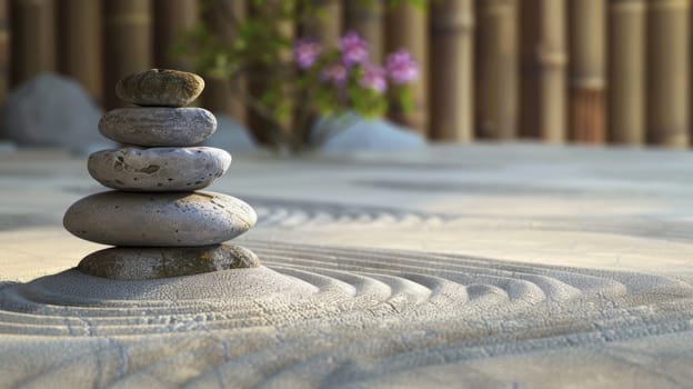 Calming background with a serene and simple Zen garden.