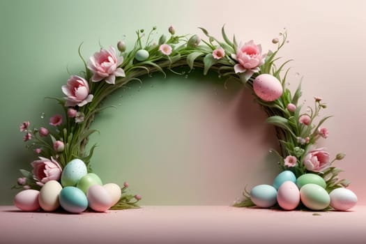 Easter greeting card, colorful Easter eggs .