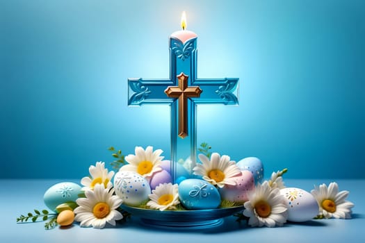 Easter greeting card, colorful Easter eggs .