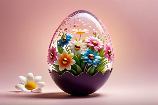 Easter greeting card, colorful Easter eggs .