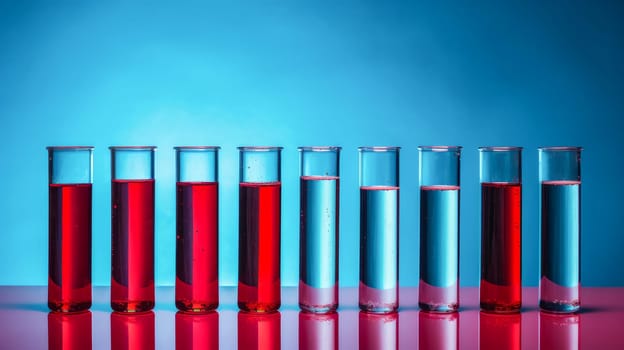 Medical test tubes with liquid and tests, research. Medicine, treatment in a medical institution, healthy lifestyle, medical life insurance, pharmacies, pharmacy, treatment in a clinic.
