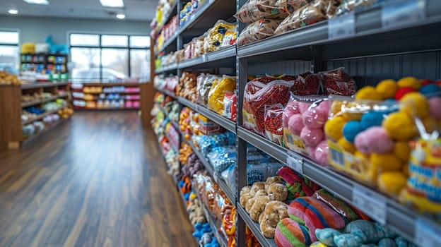 Pet Store Owner Creates Welcoming Environment for Customers and Furry Friends, Shelves of toys and treats set the stage for stories of pets and the people who love them.