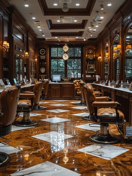 Barbershop Clippers Carve Trends in Business of Men's Styling, Barber poles and leather chairs carve a story of style trends and grooming in the barbershop business.