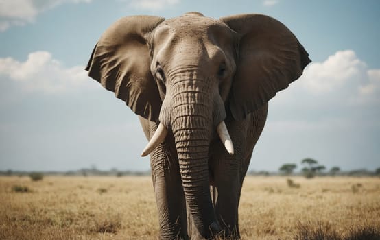 Peaceful assembly of an elephant herd in Africa, with a young calf under the watchful eyes of elders.