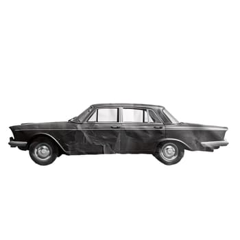 Vintage classic car side view isolated ai generated photo