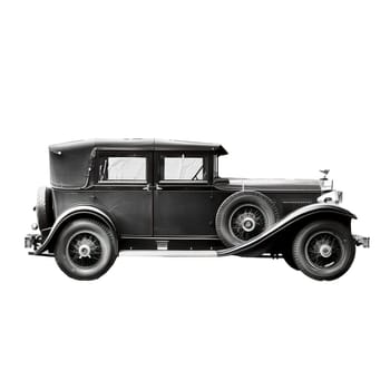 Vintage classic car 1920s side view isolated ai generated photo