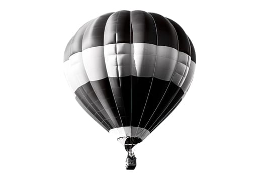 Hot air balloon black and white cut out ai generated photo