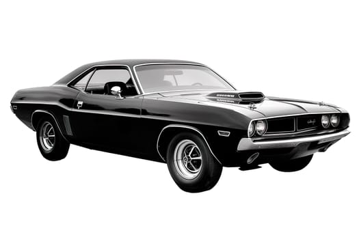 American classic car black and white isolated ai generated photo