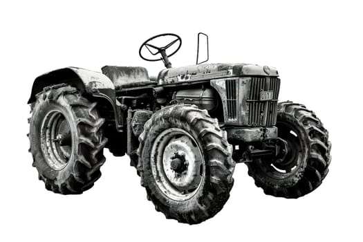 Vintage classic tractor isolated ai generated photo