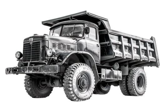 Vintage cargo dump truck isolated ai generated photo