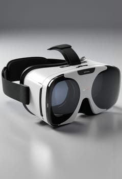 Virtual reality goggles on black background. 3d rendering. Virtual reality headset.