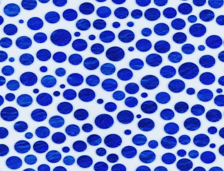 The image is a blue and white polka dot pattern. - seamless and tileable