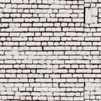 The image is a white brick wall with a crack in the middle. - seamless and tileable