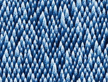 The image is a blue and white pattern of trees with branches and leaves. - seamless and tileable