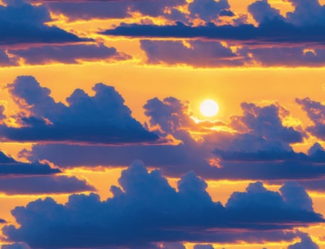 The image is a sunset with clouds in the background. - seamless and tileable