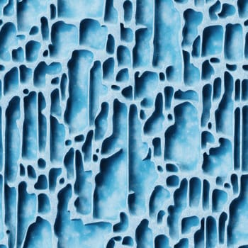 The image is a blue and white pattern of irregularly shaped holes on a gray background. - seamless and tileable