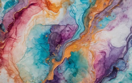 Alcohol ink colors translucent abstract multicolored marble.