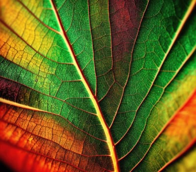 The image is a close-up of a leaf with visible veins on its surface.