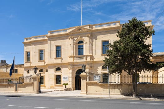  Malta, April 03, 2024. exterior view of the  Police Headquarters building in the city center
