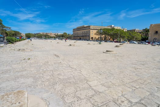 Valletta, Malta, April 03, 2024. panoramic view of ancient ruins in St. Publiju square in Floriana