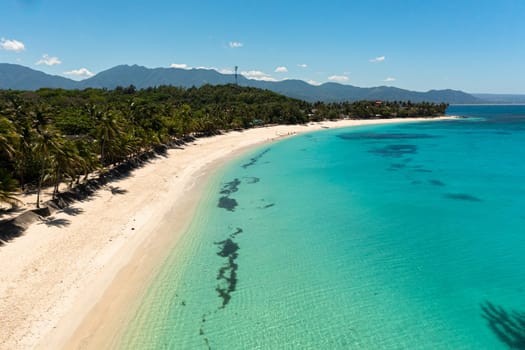 Tropical beach with palm trees. Pagudpud, Ilocos Norte Philippines