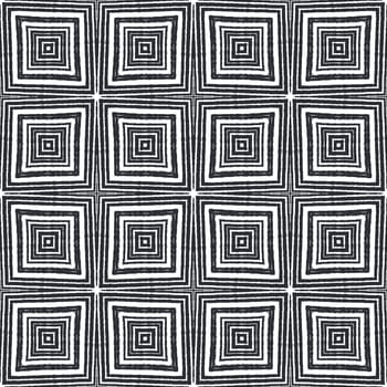 Ikat repeating swimwear design. Black symmetrical kaleidoscope background. Summer ikat sweamwear pattern. Textile ready indelible print, swimwear fabric, wallpaper, wrapping.