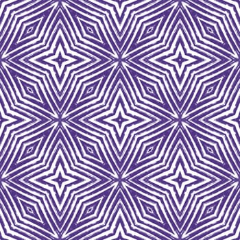 Medallion seamless pattern. Purple symmetrical kaleidoscope background. Textile ready stylish print, swimwear fabric, wallpaper, wrapping. Watercolor medallion seamless tile.