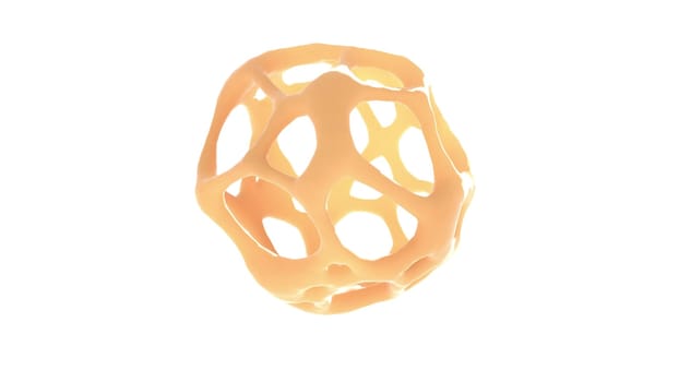 3d rendering of a spherical mesh network isolated on a white 3d render