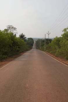 desert road on the coast of Goa, India