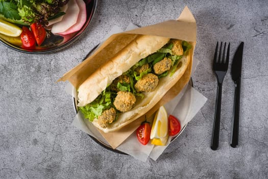 Deep fried mussels in bread and with greens on the side. Turkish name Midye Tava