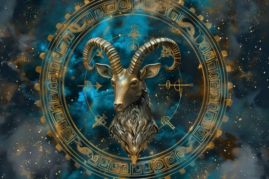 Astronomical zodiac sign Capricorn. Close-up.