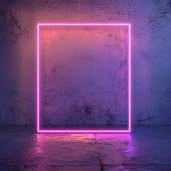 Abstract square neon background. futuristic technology.