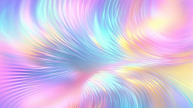 Abstract holographic waves on the iridescent background. Generated AI