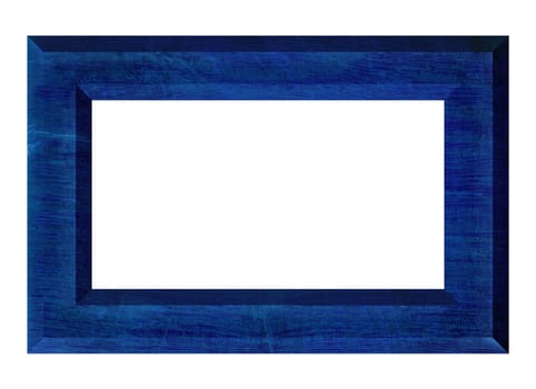 Blue blank wall hanging rectangular wooden picture and photo frame	