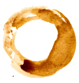 с of coffee on an isolated background, top view