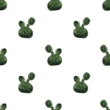 Cacti. Seamless watercolor pattern for wrapping paper, wallpaper and textiles