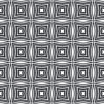 Exotic seamless pattern. Black symmetrical kaleidoscope background. Summer swimwear exotic seamless design. Textile ready superb print, swimwear fabric, wallpaper, wrapping.
