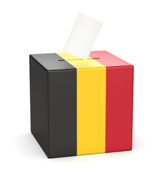 Ballot box with the flag of Belgium, concept image for election in Belgium