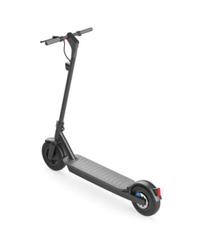 Modern electric scooter on white background