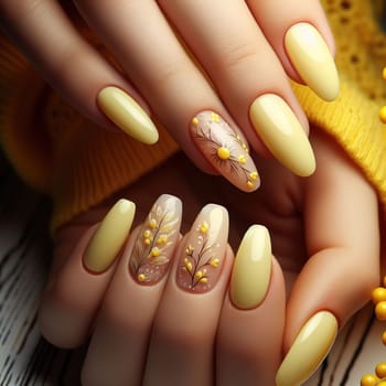 Beautiful women's manicure. Nails. Generative AI. High quality photo