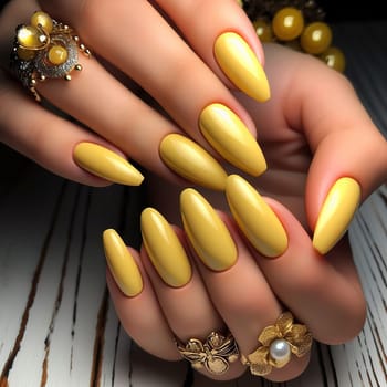 Beautiful women's manicure. Nails. Generative AI. High quality photo