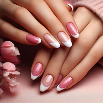 Beautiful women's manicure. Nails. Generative AI. High quality photo