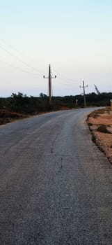 Concept shot of the road in the rural village